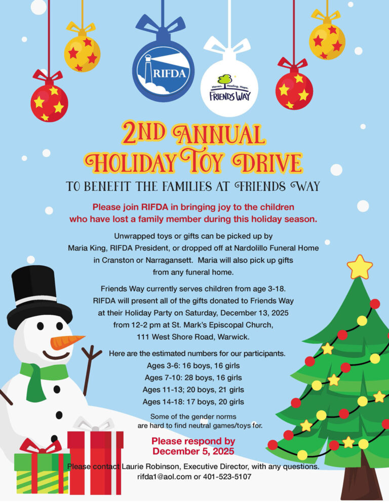 Holiday Toy Drive flyer with snowman and festive decorations.